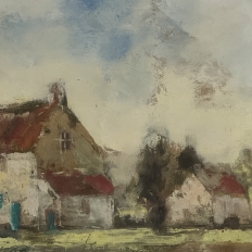 Framed Oil Painting on Canvas by Edmond De Meulenaire (1884–1963)