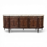 Grand Louis XVI Style Flame Mahogany Buffet with Marble Top