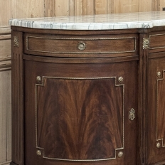 Grand Louis XVI Style Flame Mahogany Buffet with Marble Top
