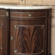 Grand Louis XVI Style Flame Mahogany Buffet with Marble Top