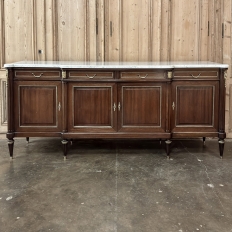 Louis XVI Style Mahogany Buffet with White Marble Top