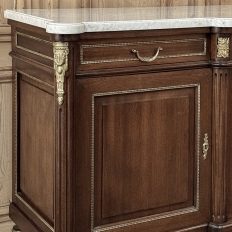 Louis XVI Style Mahogany Buffet with White Marble Top