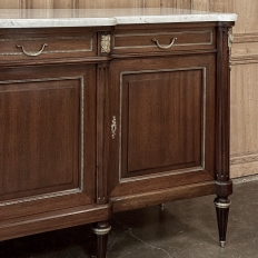 Louis XVI Style Mahogany Buffet with White Marble Top
