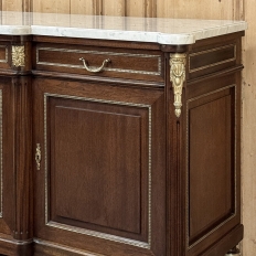 Louis XVI Style Mahogany Buffet with White Marble Top