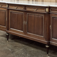 Louis XVI Style Mahogany Buffet with White Marble Top