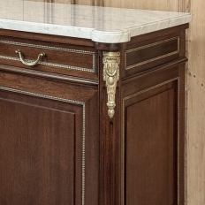 Louis XVI Style Mahogany Buffet with White Marble Top