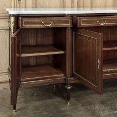 Louis XVI Style Mahogany Buffet with White Marble Top