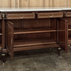 Louis XVI Style Mahogany Buffet with White Marble Top