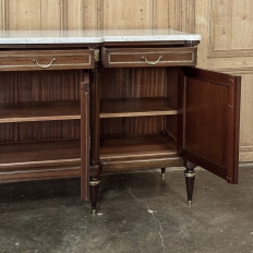 Louis XVI Style Mahogany Buffet with White Marble Top