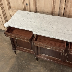 Louis XVI Style Mahogany Buffet with White Marble Top