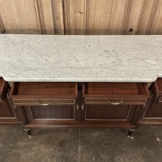 Louis XVI Style Mahogany Buffet with White Marble Top