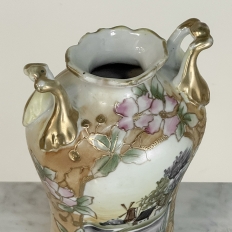 Vintage Nippon Hand-Painted Vase with Cherry Blossoms