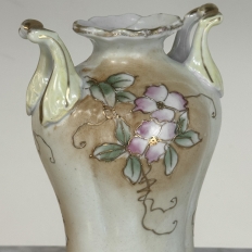 Vintage Nippon Hand-Painted Vase with Cherry Blossoms