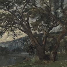 Framed Oil Painting on Canvas by Leon Bourdon (1880-1945)