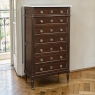 19th Century Louis XVI Mahogany Carrara Marble Top Semainier ~ Tall Chest of Drawers