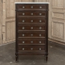 19th Century Louis XVI Mahogany Carrara Marble Top Semainier ~ Tall Chest of Drawers
