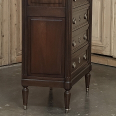 19th Century Louis XVI Mahogany Carrara Marble Top Semainier ~ Tall Chest of Drawers