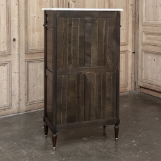 19th Century Louis XVI Mahogany Carrara Marble Top Semainier ~ Tall Chest of Drawers