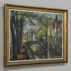 Framed Oil On Canvas By Léon Mechelaere (1880-1964) 'Pont de l’Hydromel'