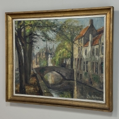 Framed Oil On Canvas By Léon Mechelaere (1880-1964) 'Pont de l’Hydromel'