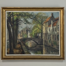 Framed Oil On Canvas By Léon Mechelaere (1880-1964) 'Pont de l’Hydromel'