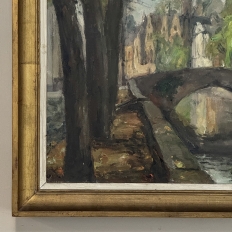 Framed Oil On Canvas By Léon Mechelaere (1880-1964) 'Pont de l’Hydromel'