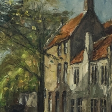 Framed Oil On Canvas By Léon Mechelaere (1880-1964) 'Pont de l’Hydromel'