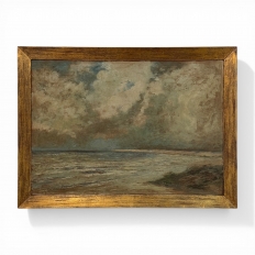 Framed Oil Painting on Panel by Vital Keuller (1866-1945) 'Seascape'