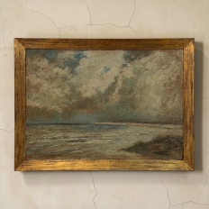 Framed Oil Painting on Panel by Vital Keuller (1866-1945) 'Seascape'