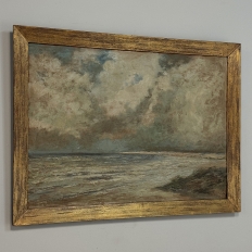 Framed Oil Painting on Panel by Vital Keuller (1866-1945) 'Seascape'