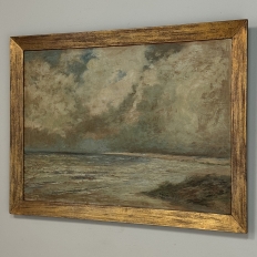 Framed Oil Painting on Panel by Vital Keuller (1866-1945) 'Seascape'