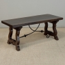 Spanish Walnut Coffee Table with Hand-Forged Iron Stretcher