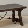 Spanish Walnut Coffee Table with Hand-Forged Iron Stretcher