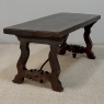 Spanish Walnut Coffee Table with Hand-Forged Iron Stretcher