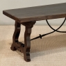 Spanish Walnut Coffee Table with Hand-Forged Iron Stretcher