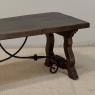 Spanish Walnut Coffee Table with Hand-Forged Iron Stretcher