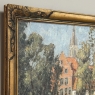 Antique Framed Oil Painting on Canvas signed DeMeer ~ 'View of Bruges'