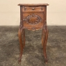 Antique French Louis XV Walnut Marble Top Nightstand ~ End Table