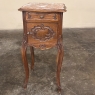 Antique French Louis XV Walnut Marble Top Nightstand ~ End Table
