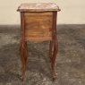 Antique French Louis XV Walnut Marble Top Nightstand ~ End Table