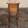 Antique French Louis XV Walnut Marble Top Nightstand ~ End Table