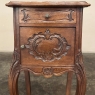 Antique French Louis XV Walnut Marble Top Nightstand ~ End Table