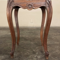 Antique French Louis XV Walnut Marble Top Nightstand ~ End Table