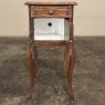 Antique French Louis XV Walnut Marble Top Nightstand ~ End Table