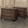 PAIR Antique French Louis XV Walnut Commodes ~ Chests of Drawers