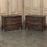 PAIR Antique French Louis XV Walnut Commodes ~ Chests of Drawers