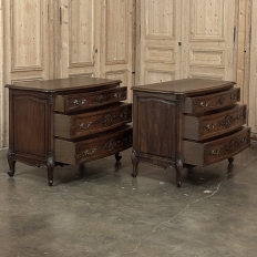 PAIR Antique French Louis XV Walnut Commodes ~ Chests of Drawers