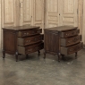 PAIR Antique French Louis XV Walnut Commodes ~ Chests of Drawers