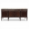 19th Century French Louis XVI Mahogany Buffet with Carrara Marble Top