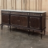 19th Century French Louis XVI Mahogany Buffet with Carrara Marble Top